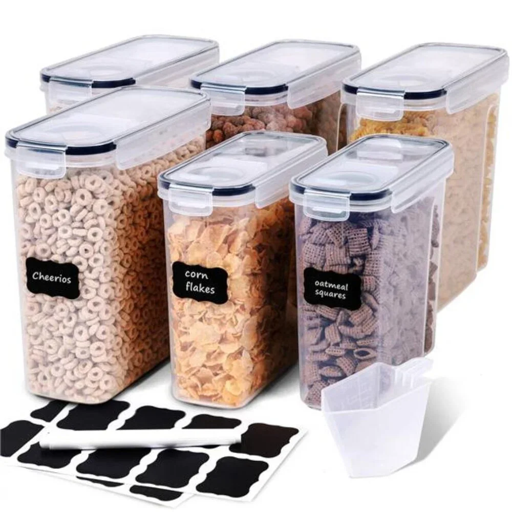 4 Pack Airtight Cereal Storage Containers 4L Clear Pantry Food Storage Set